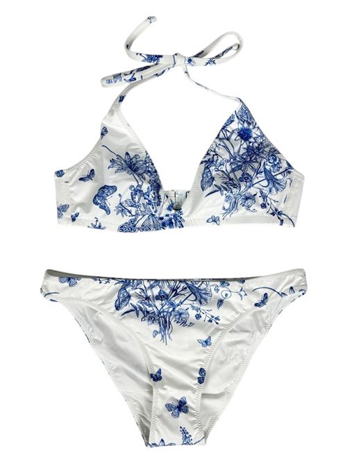 costume donna fantasia fiori biaco e azzurro MC2 Saint Barth | GAIA+MAIA FLORAL TOILE DE JOUY36